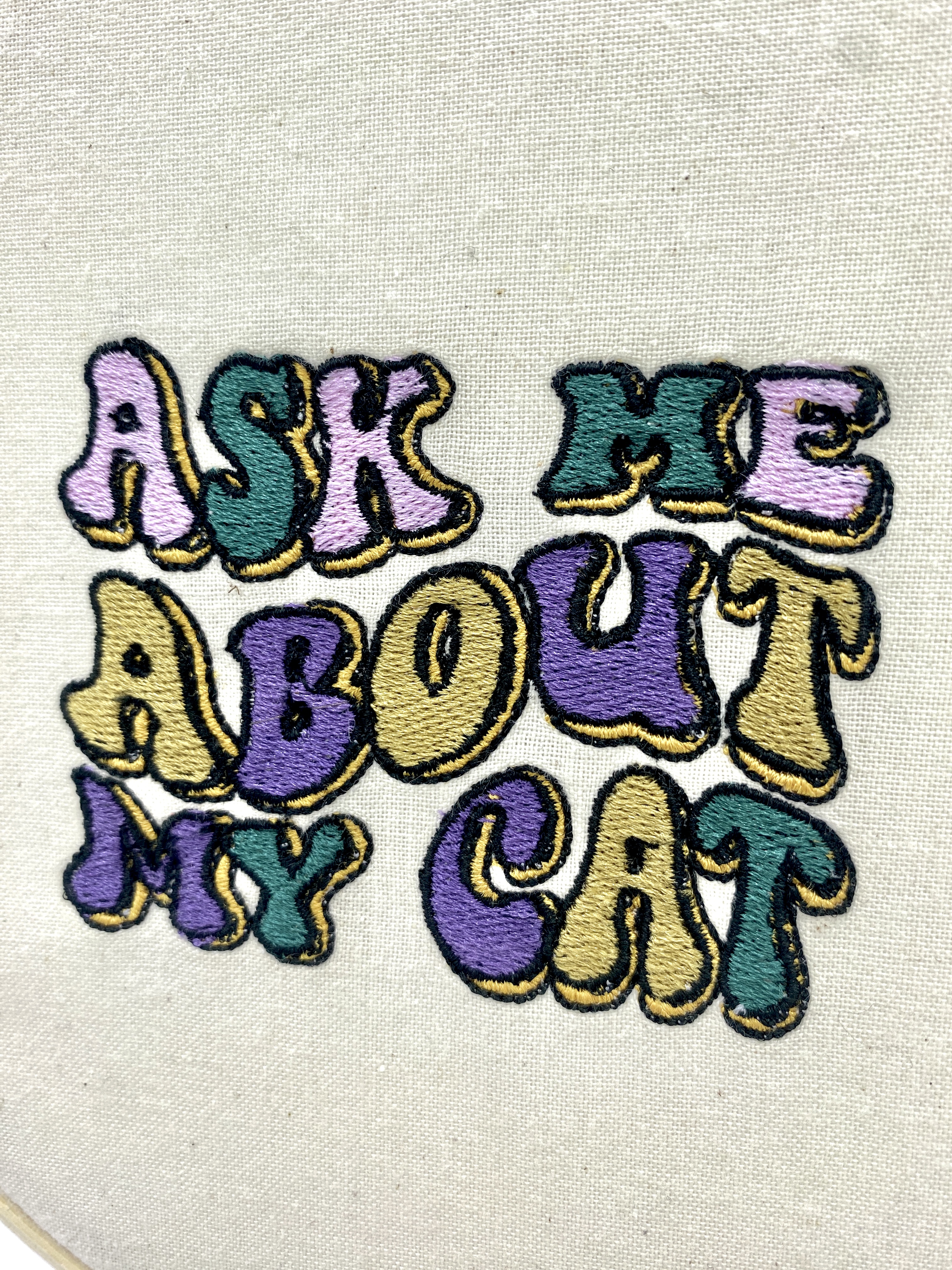Pussolini™borduurkunst: Ask me About my Cat