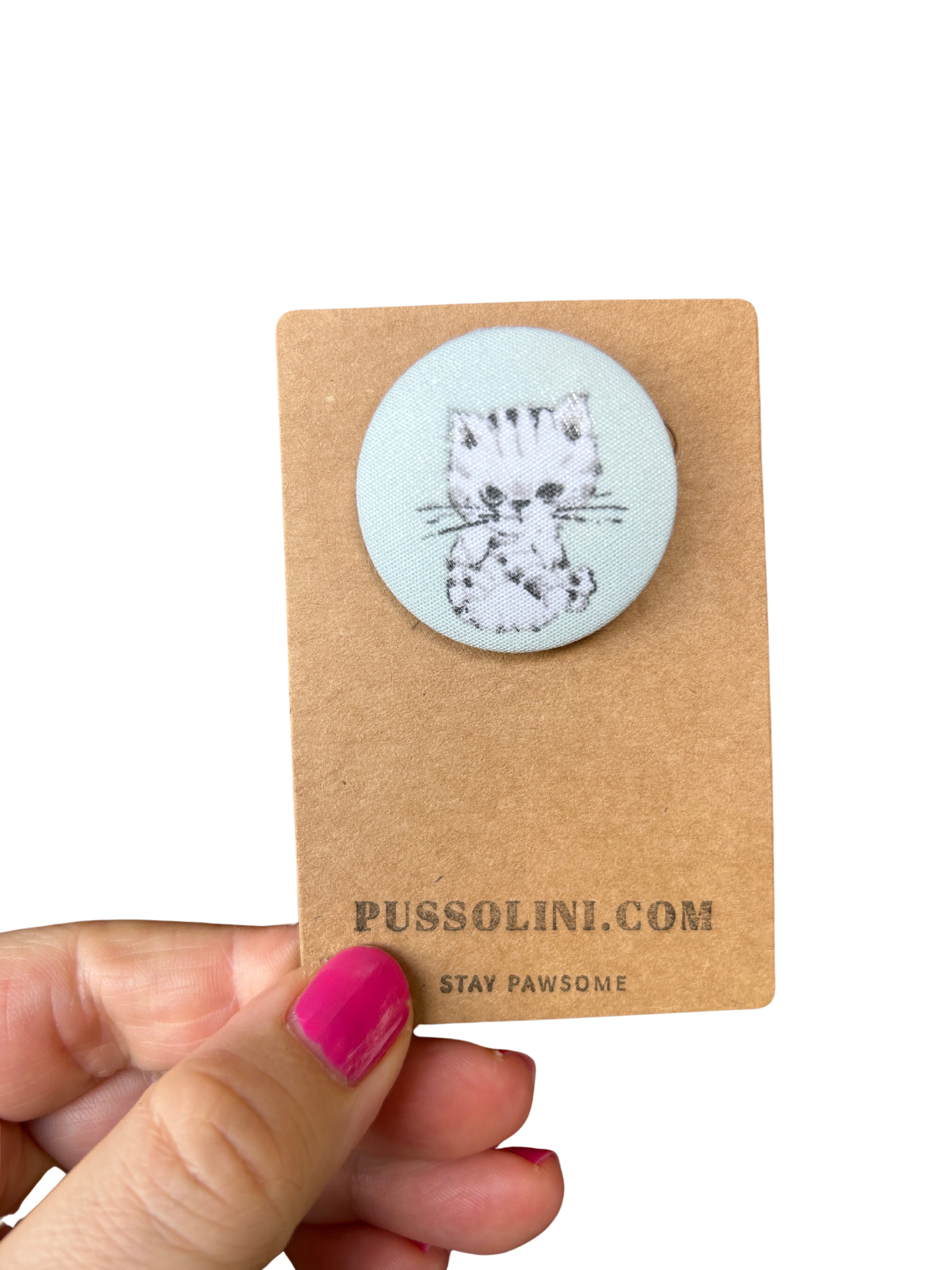 Pussolini™ stoffen button