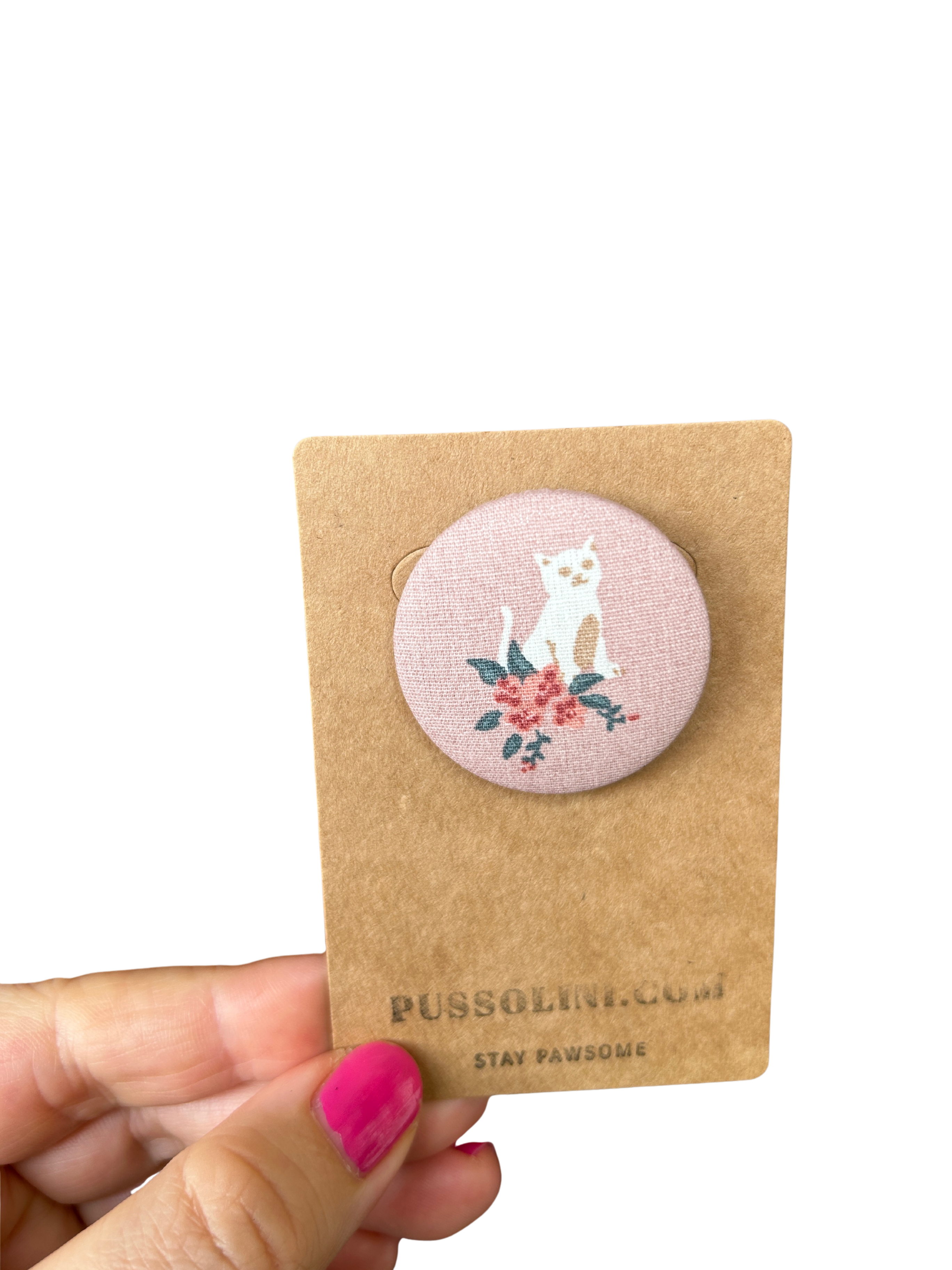 Pussolini™ stoffen button