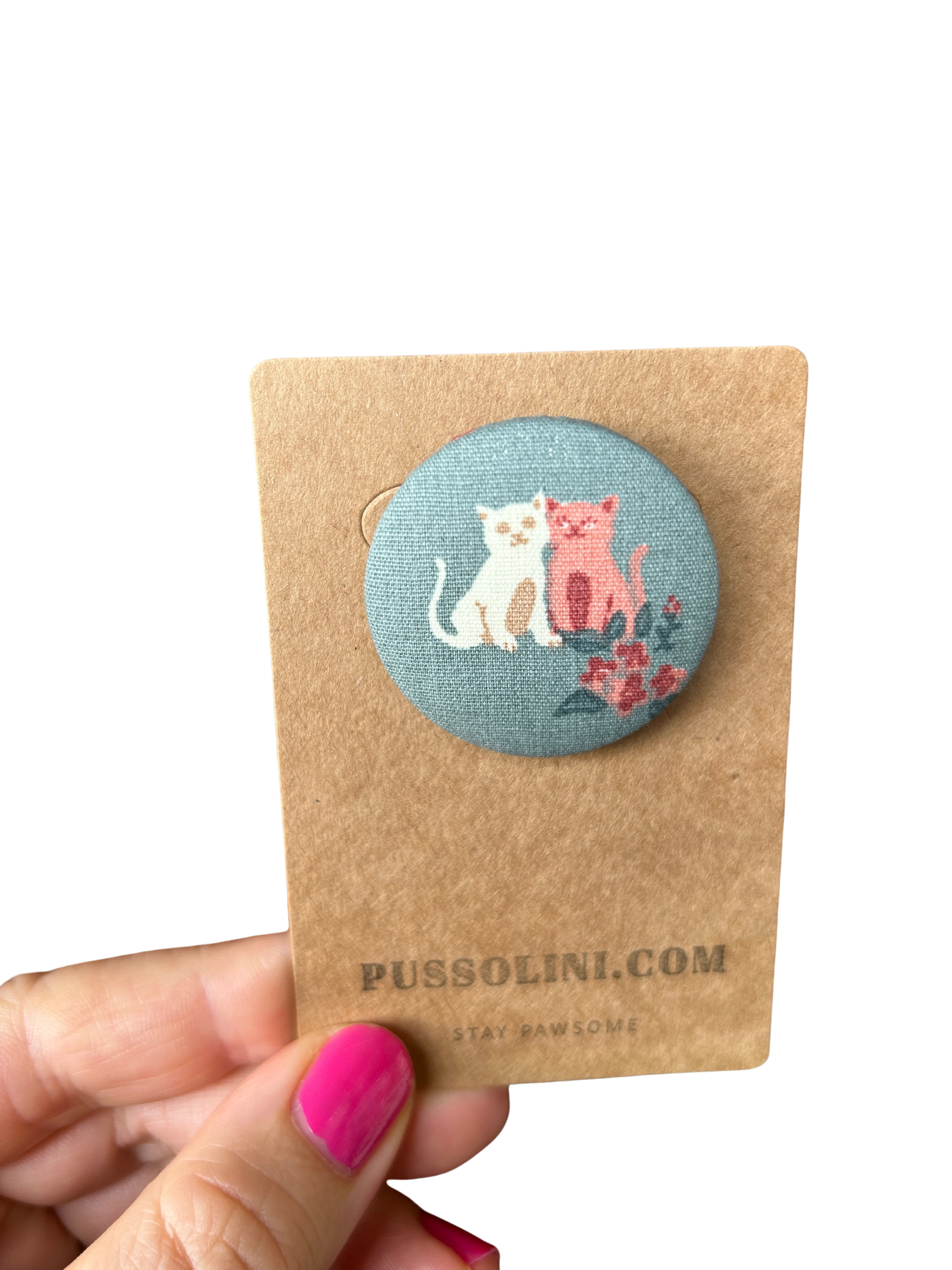 Pussolini™ stoffen button