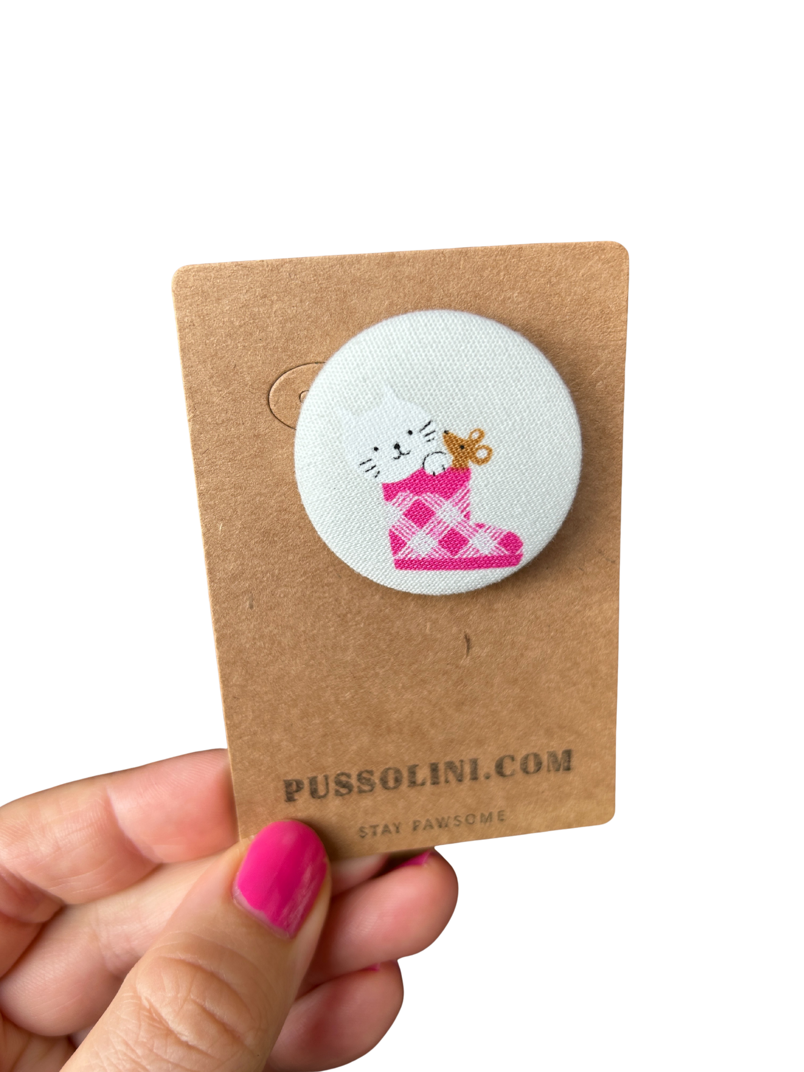 Pussolini™ fabric pin 