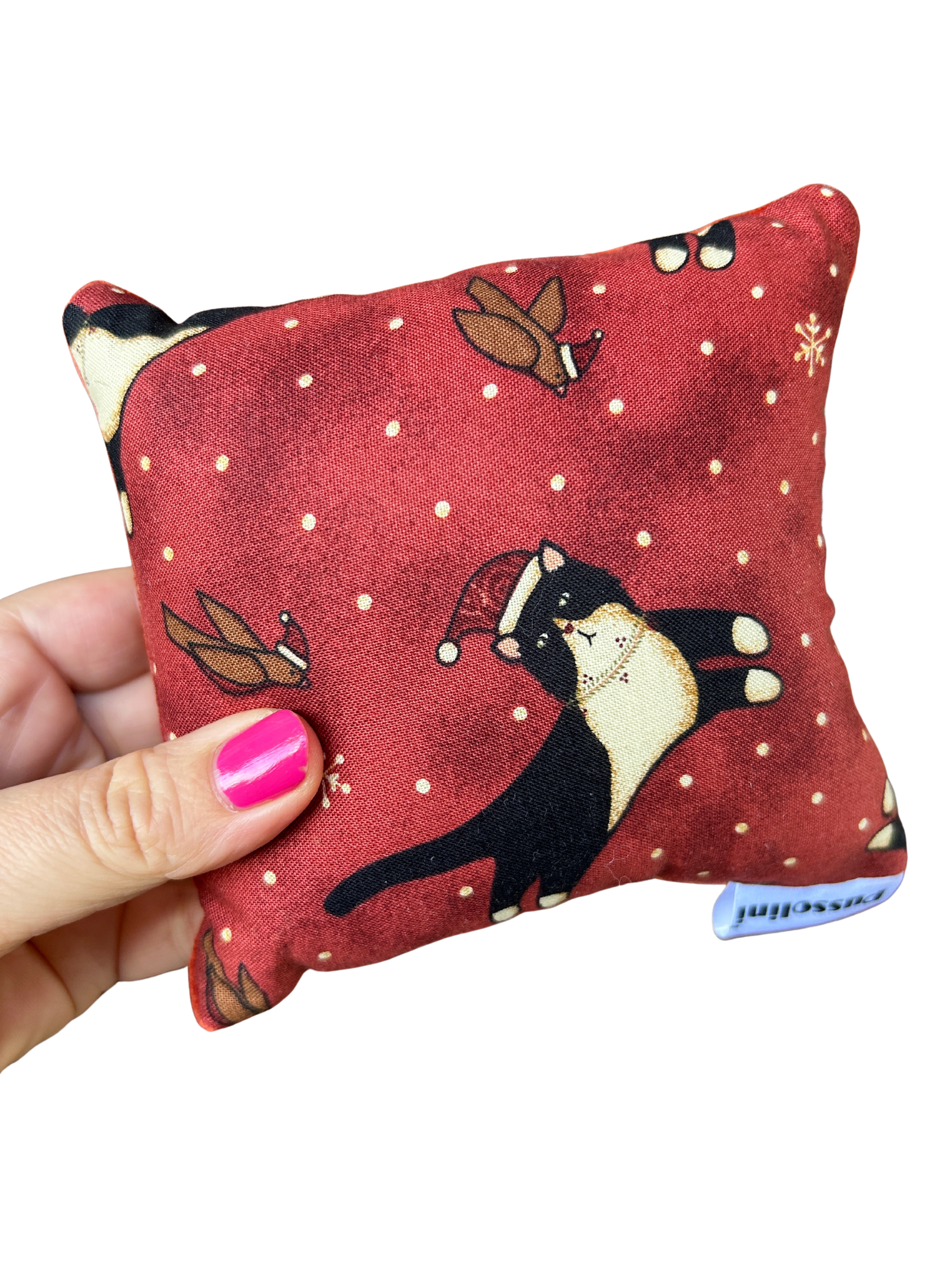 Pussolini Christmas Cat vintage red
