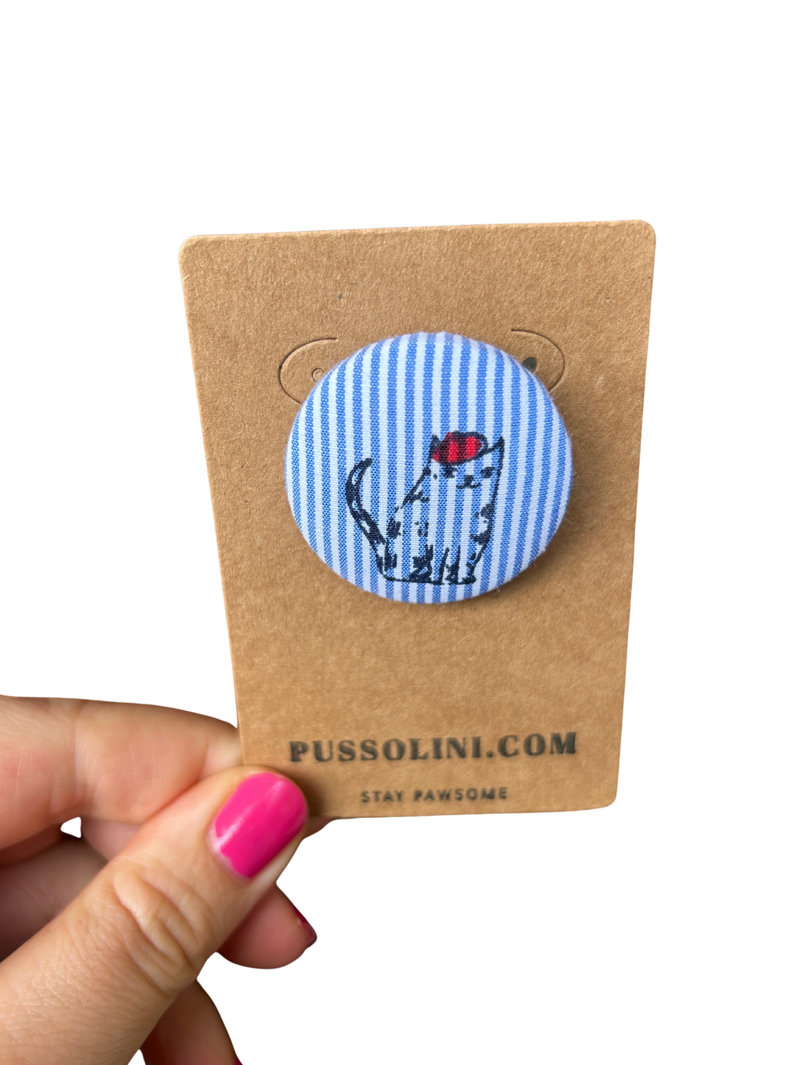 Pussolini™ stoffen button