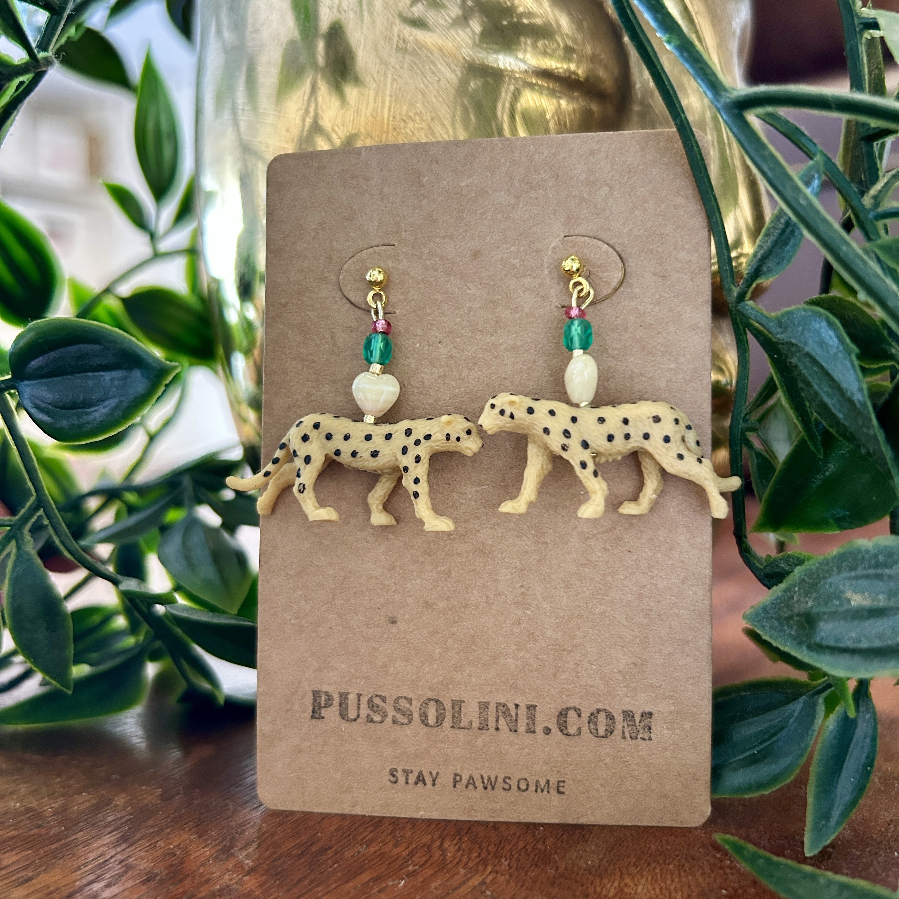 Pussolini™ jewelry: cheetah mini harts