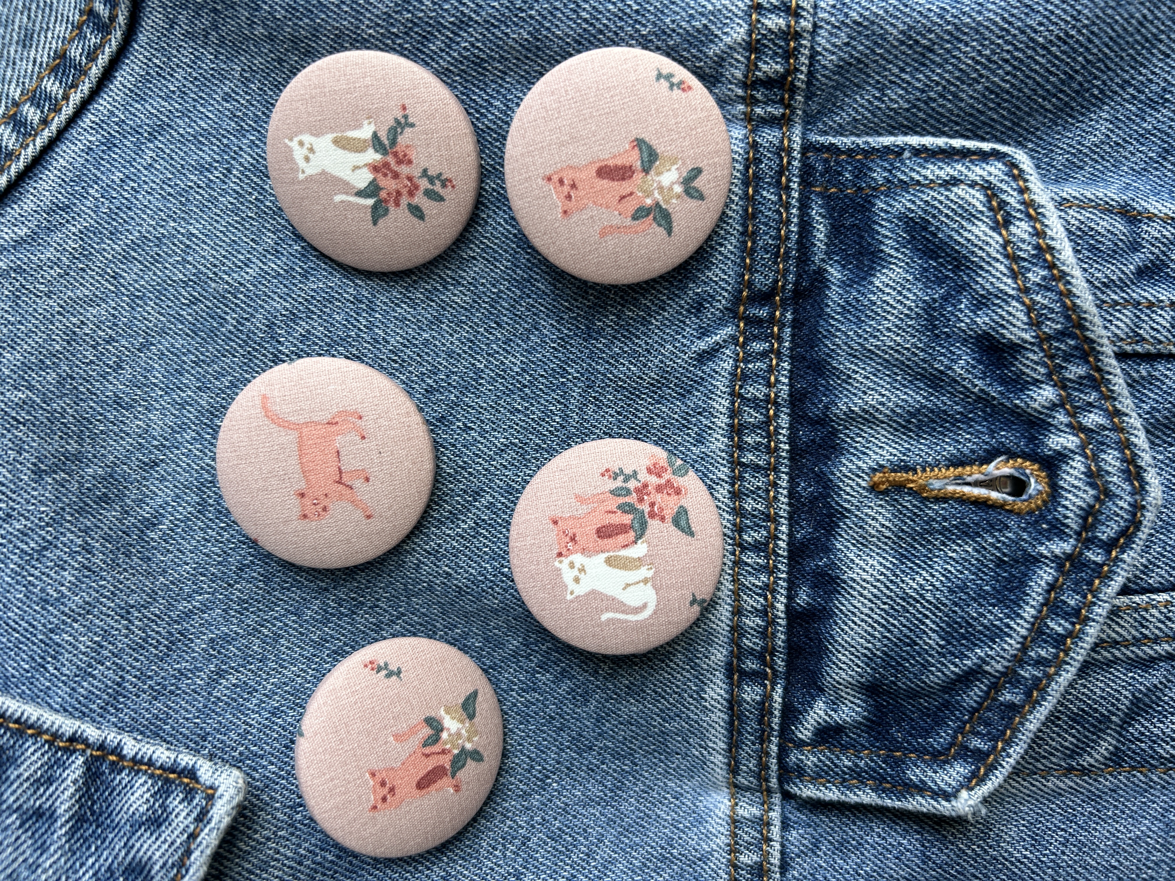 Pussolini™ stoffen button