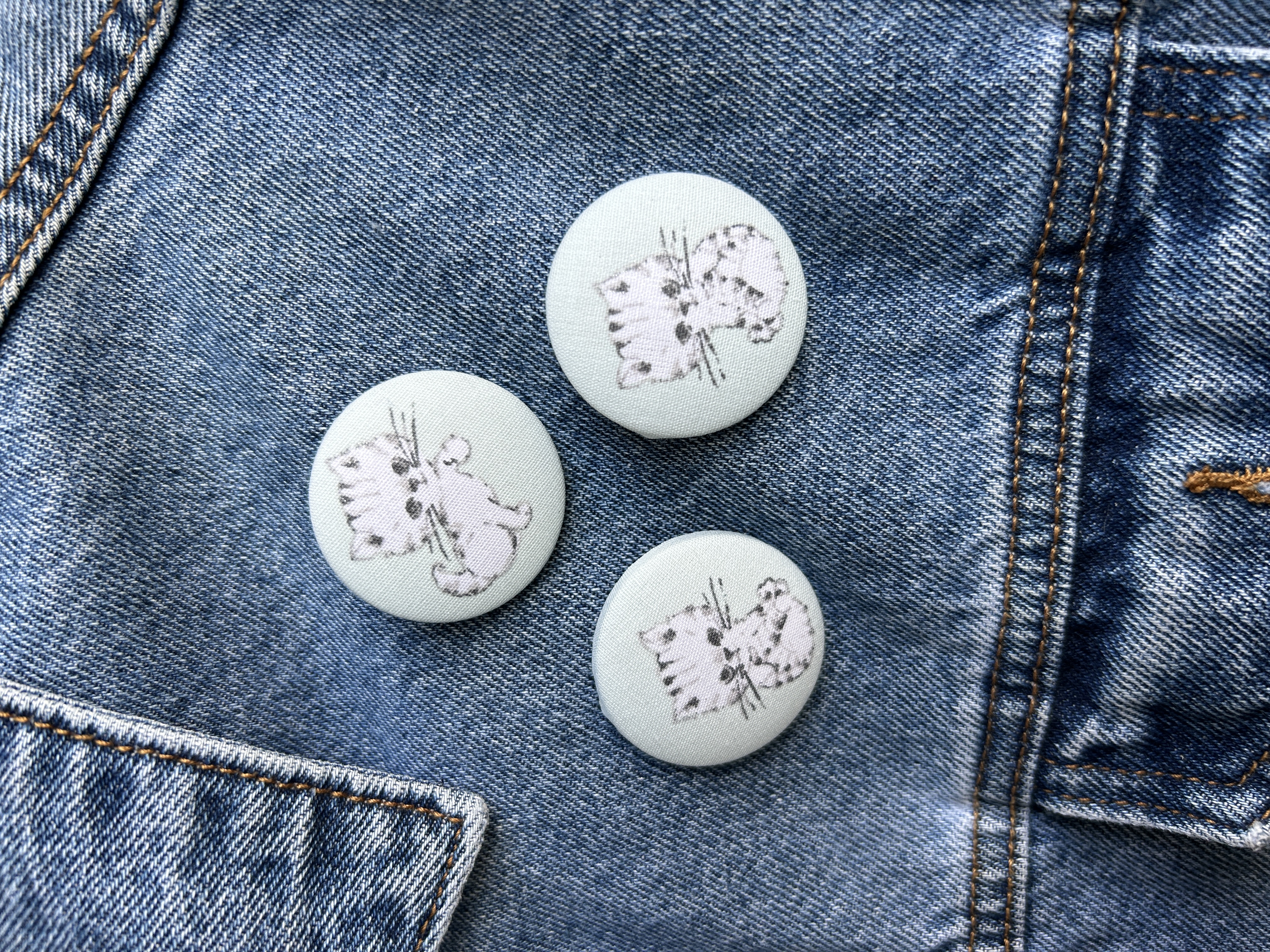 Pussolini™ stoffen button