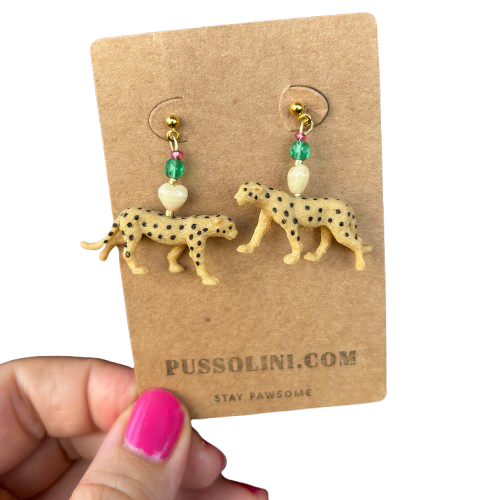 Pussolini™ jewelry: cheetah mini harts