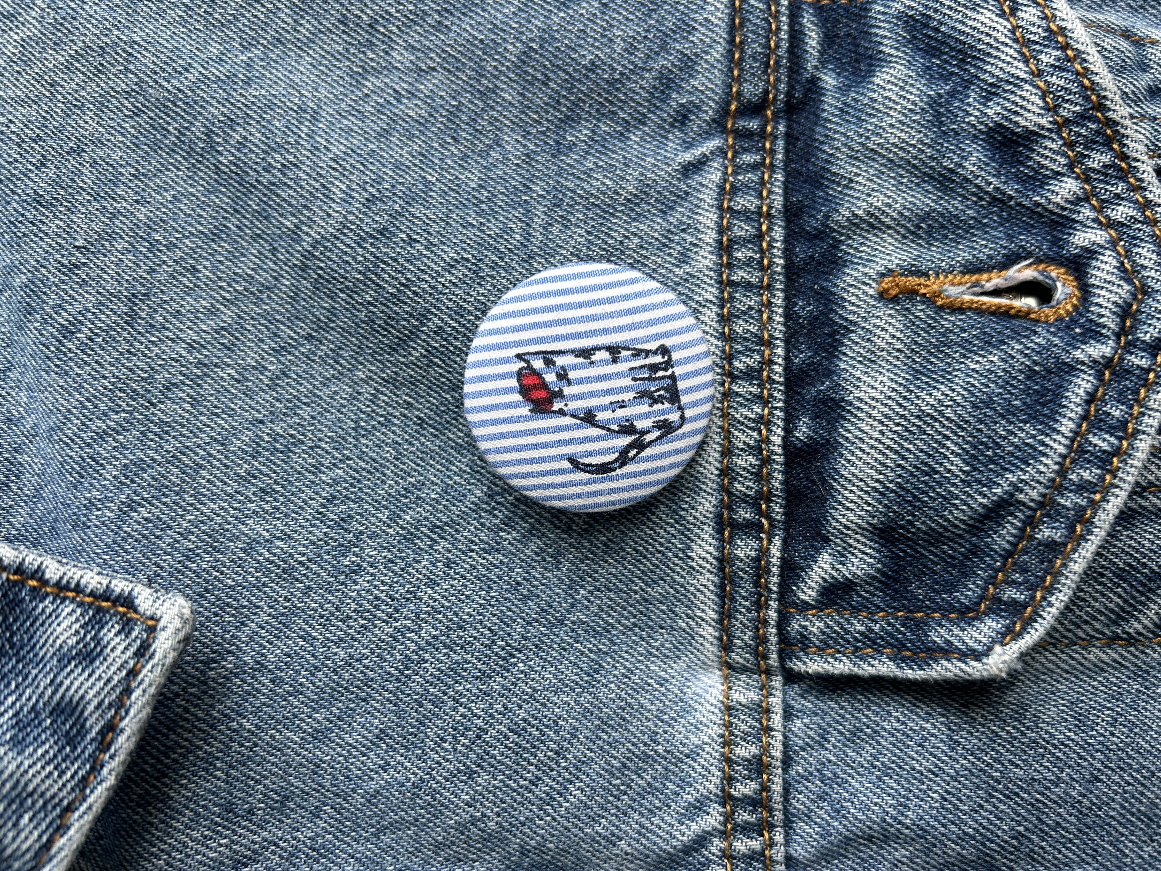 Pussolini™ stoffen button