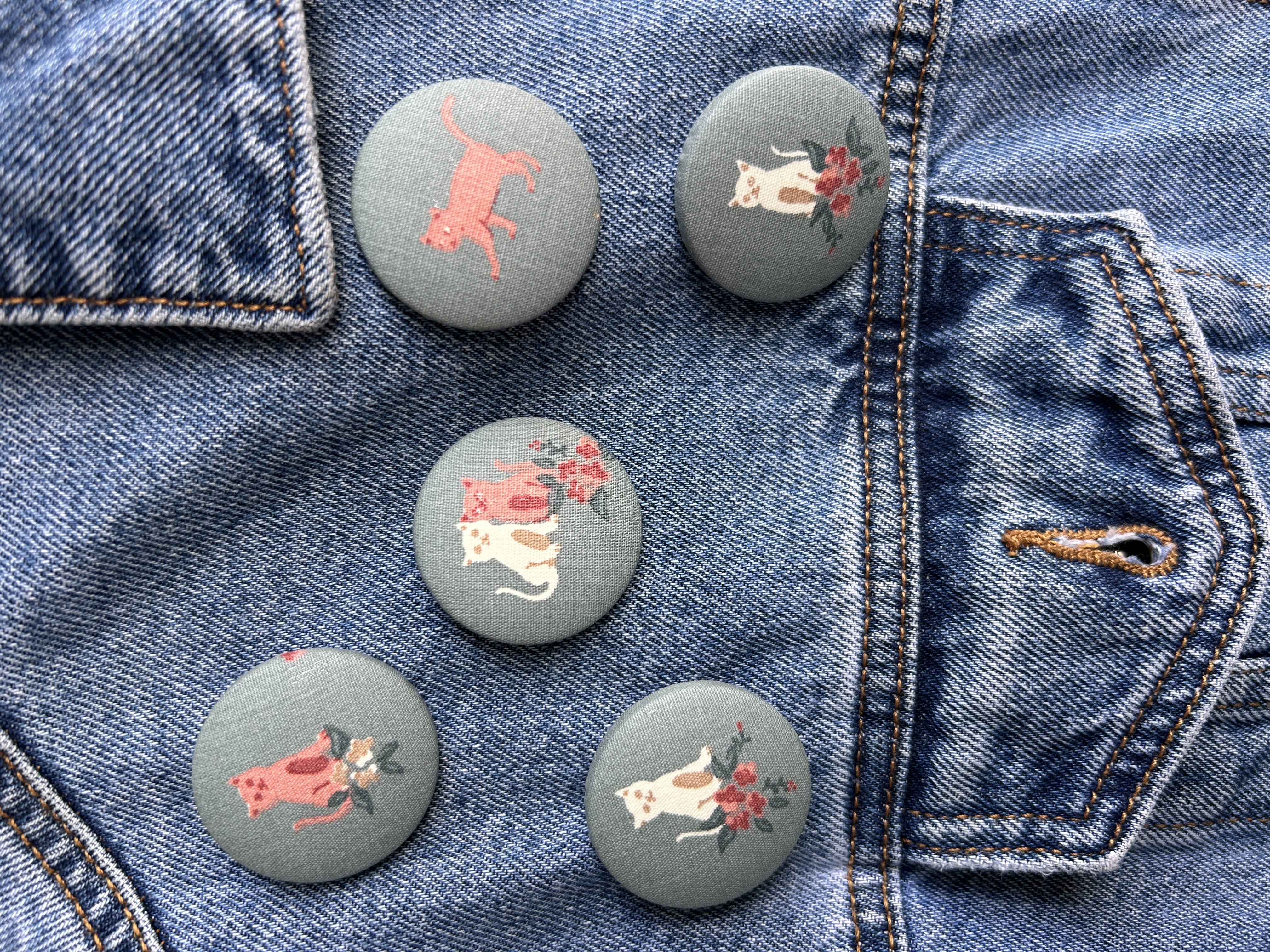 Pussolini™ stoffen button