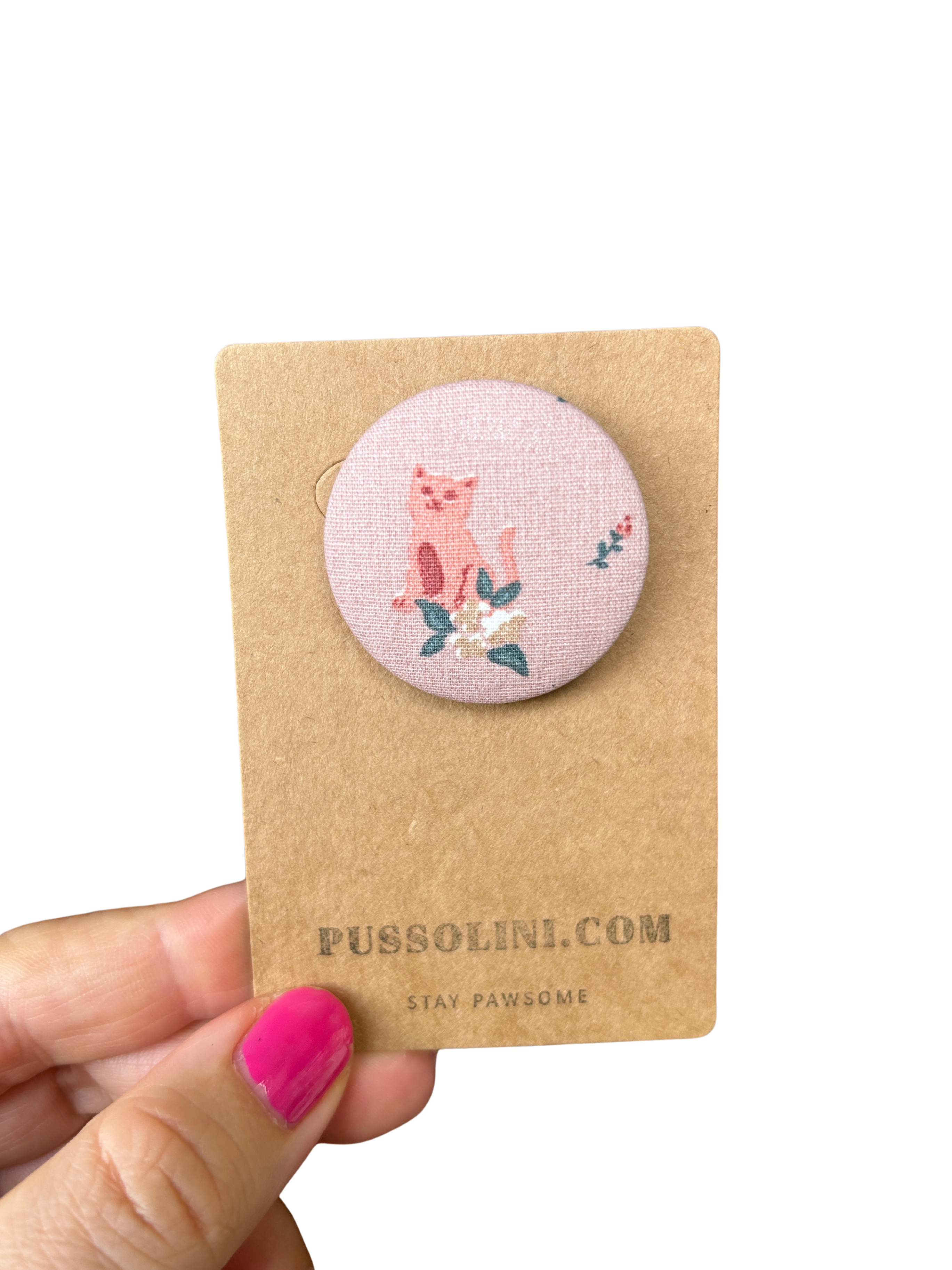 Pussolini™ stoffen button