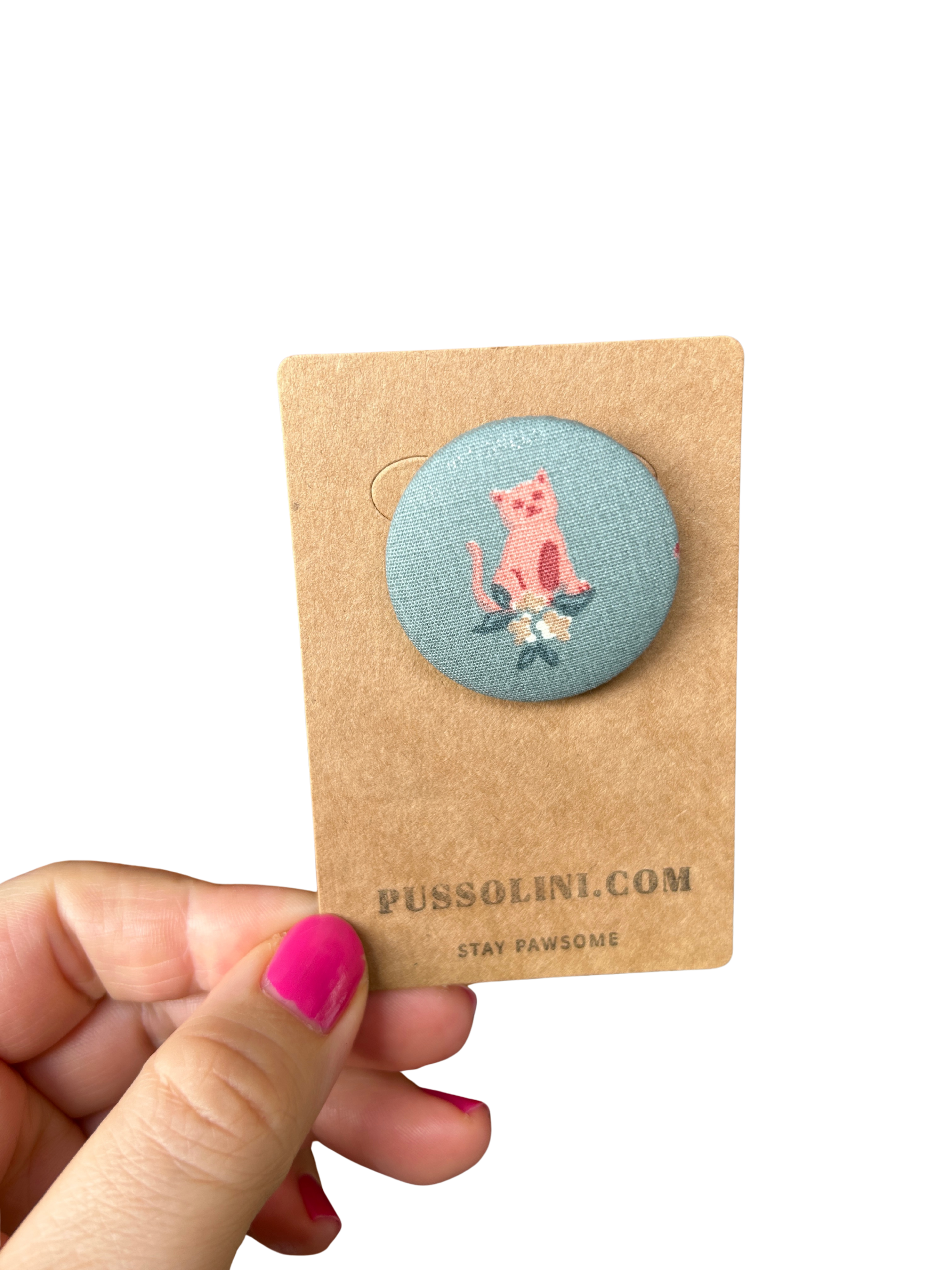 Pussolini™ stoffen button