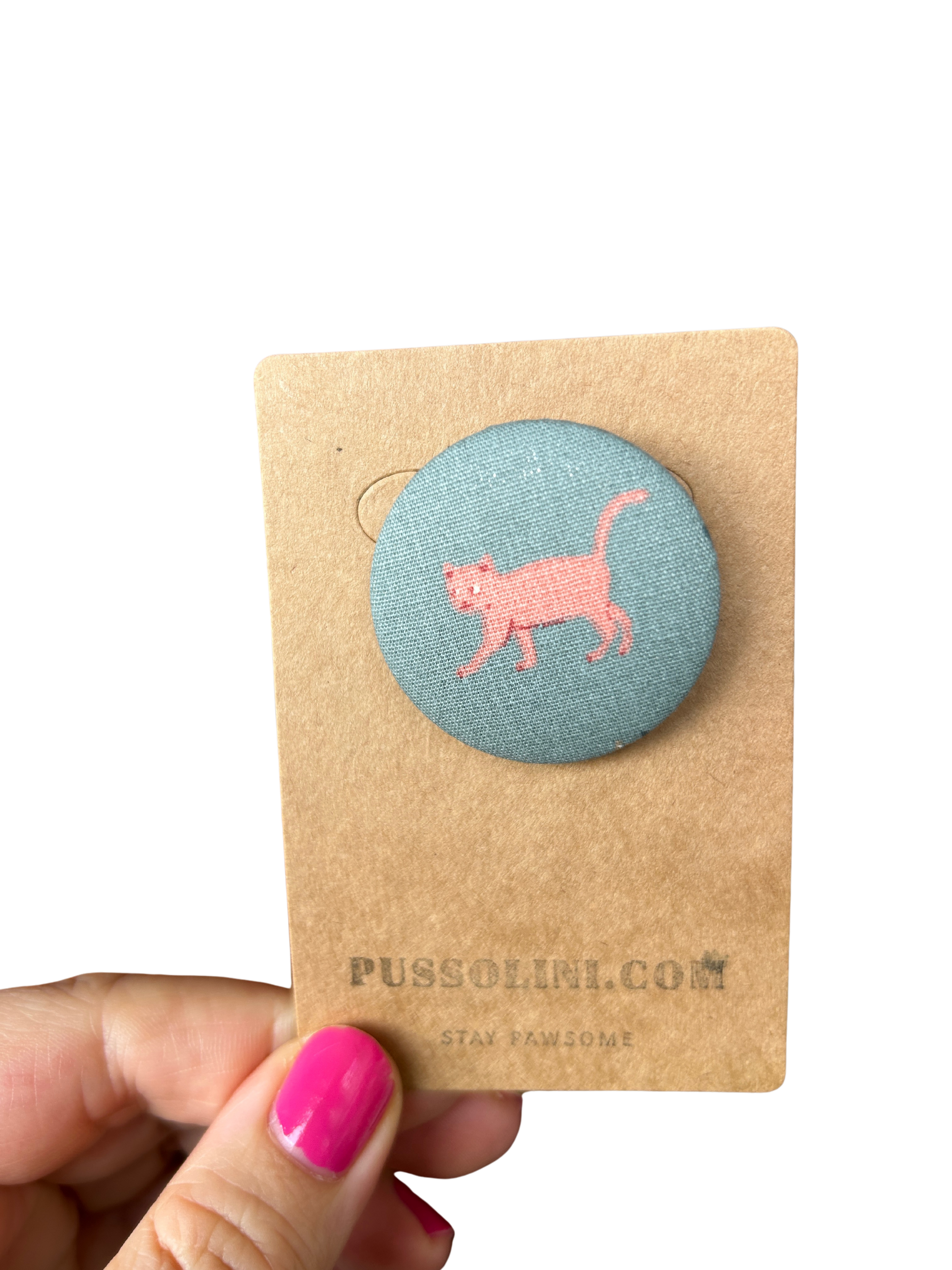 Pussolini™ stoffen button