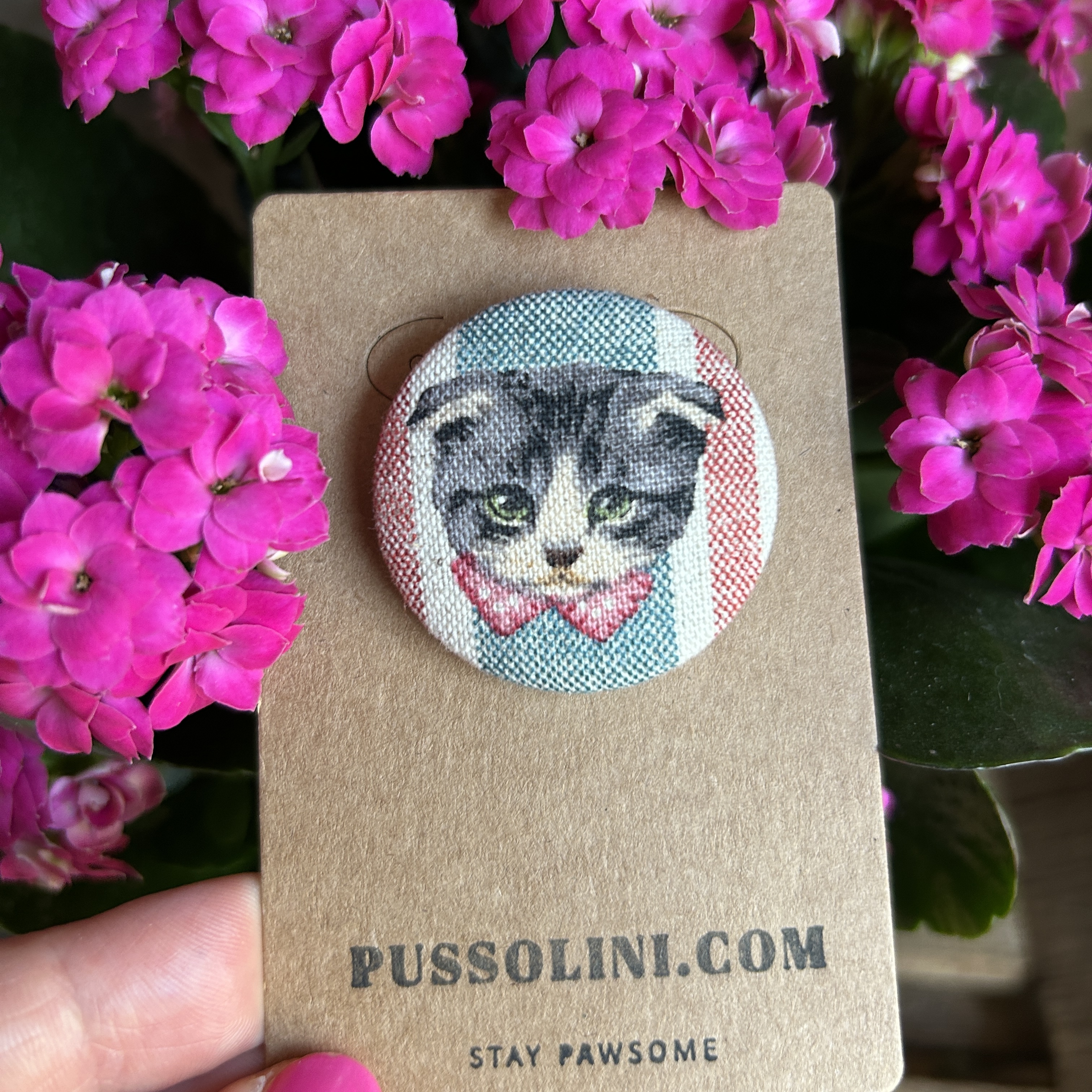 Pussolini™ fabric pin