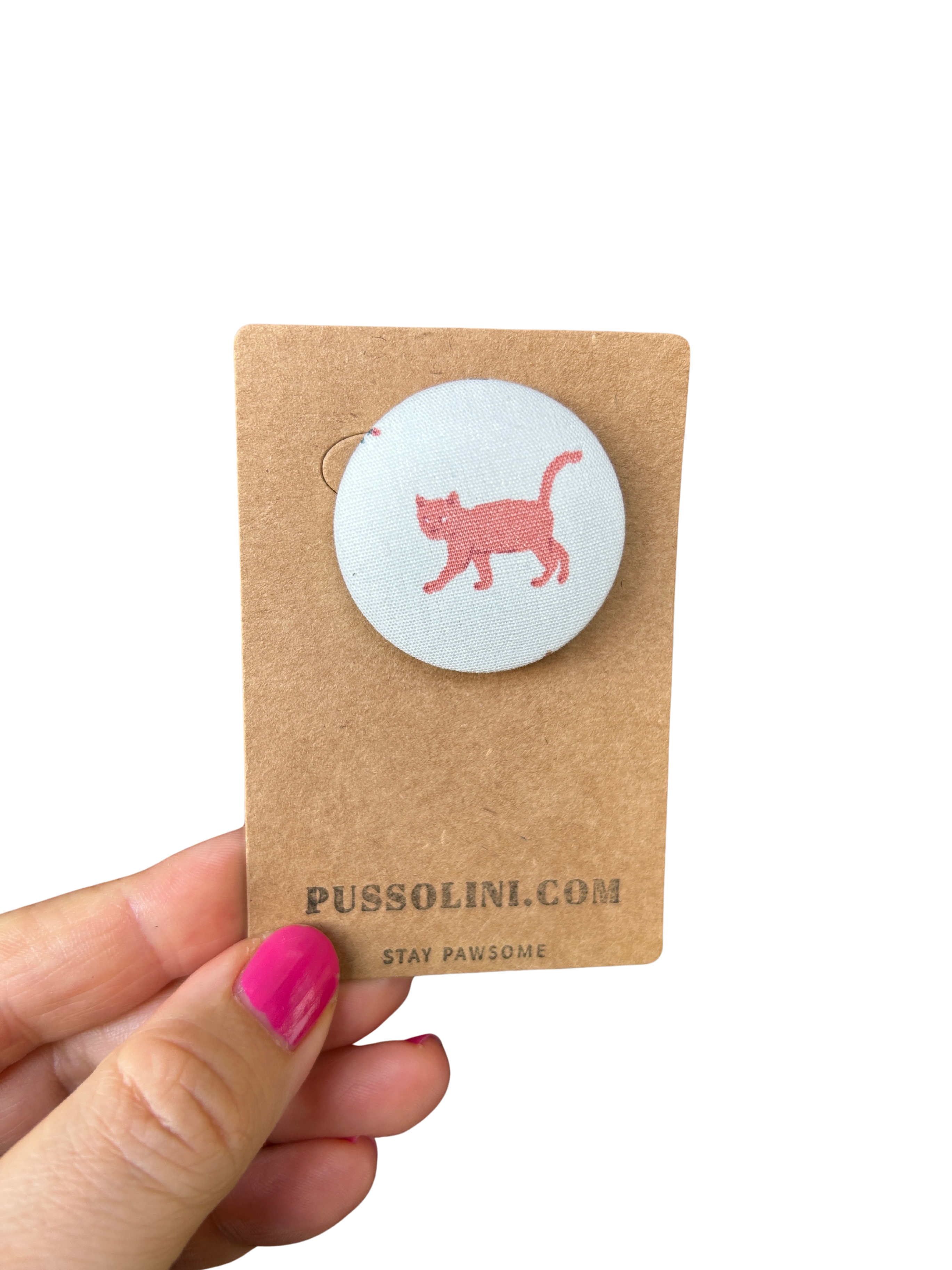 Pussolini™ stoffen button