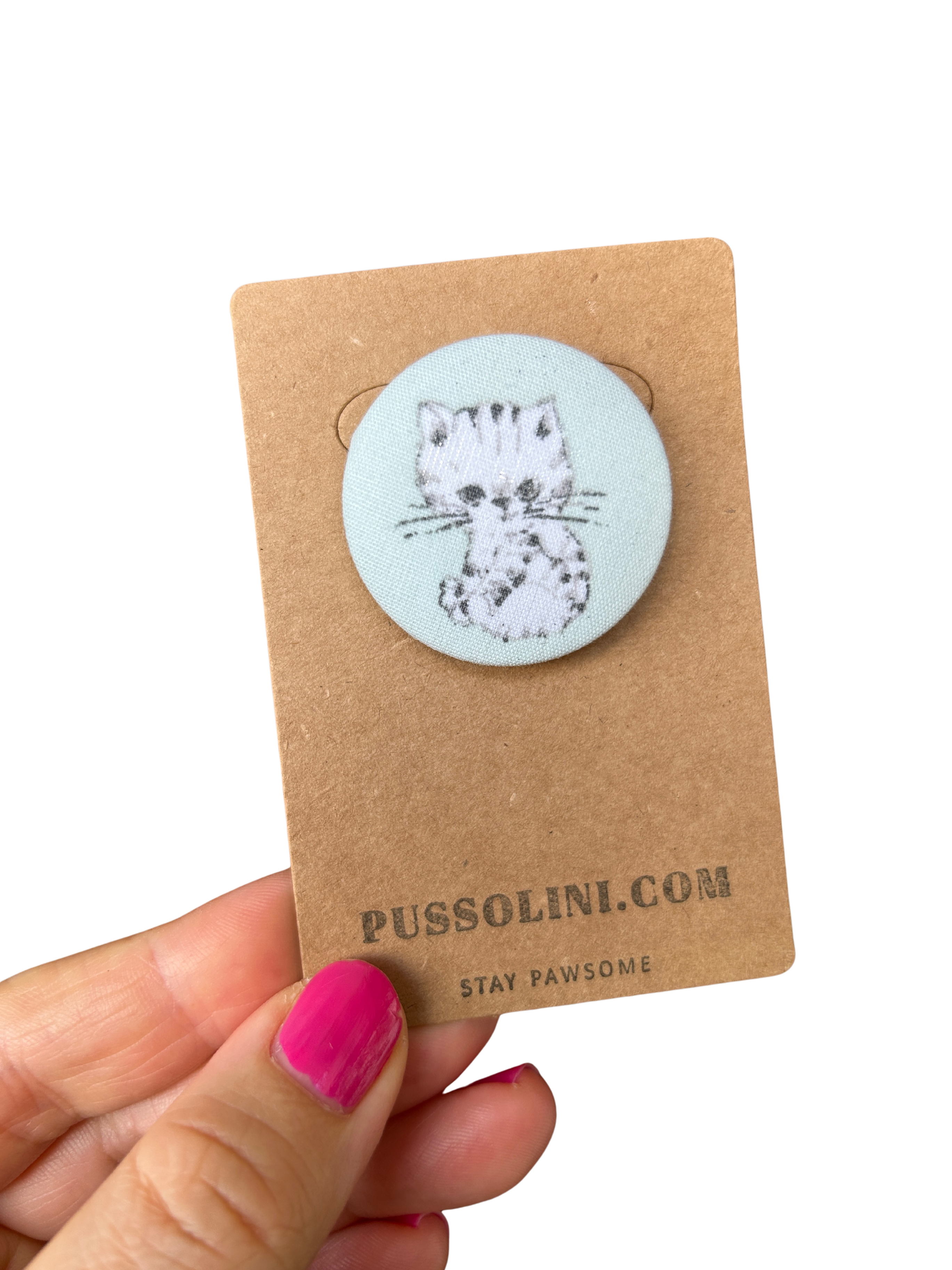 Pussolini™ stoffen button