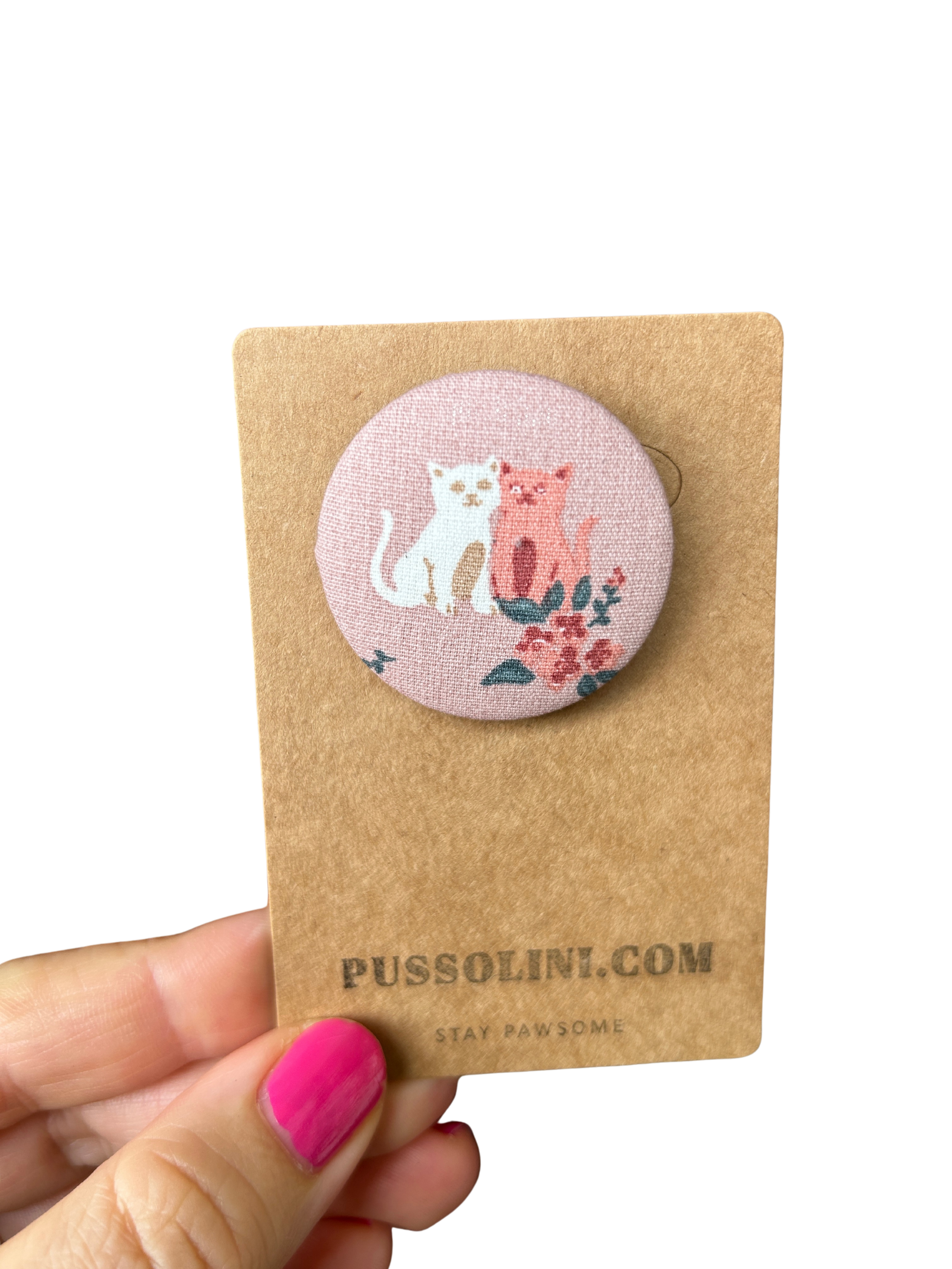 Pussolini™ stoffen button