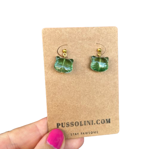 Pussolini™ jewelry: green cats