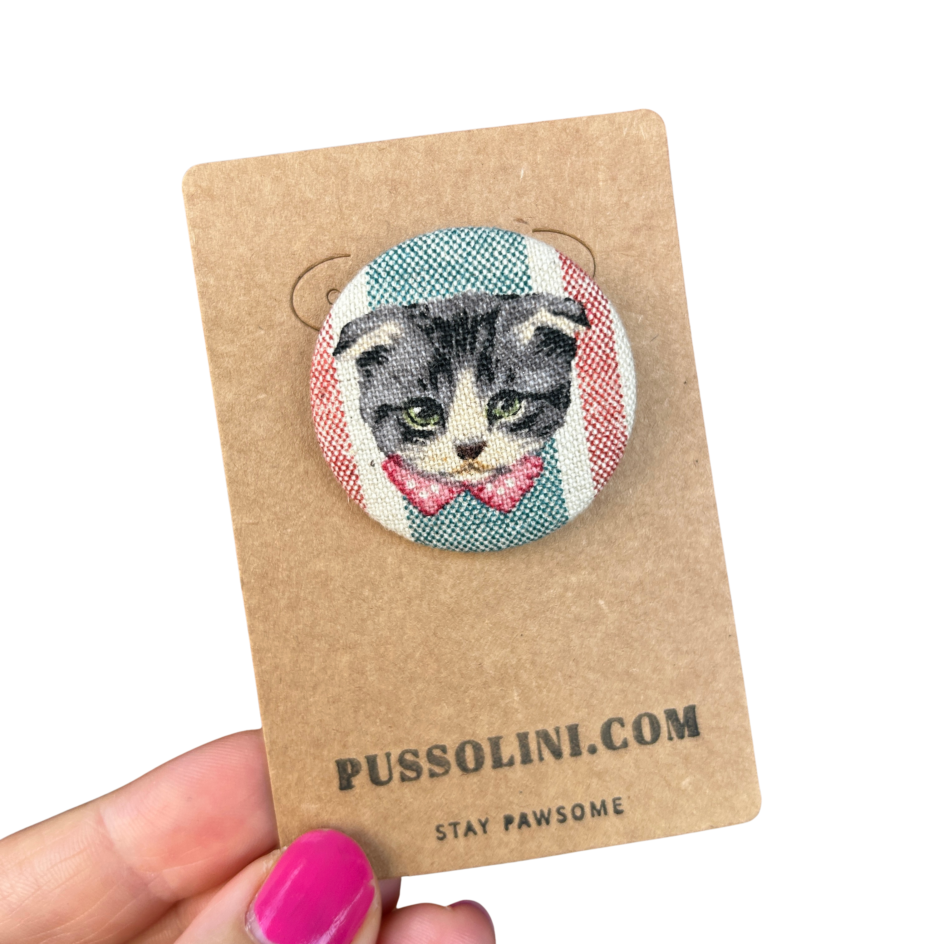 Pussolini™ fabric pin