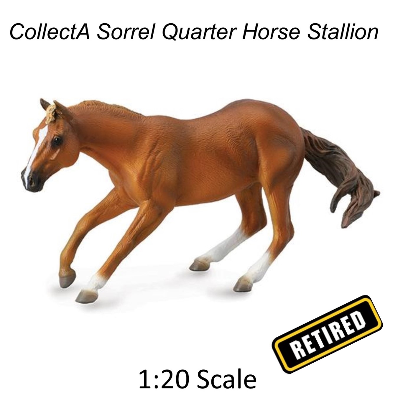 CollectA Sorrel Quarter Horse Stallion Cutting Retired NIP