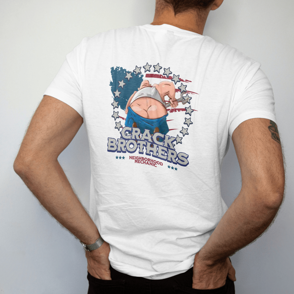 crack brothers with USA flag t shirt