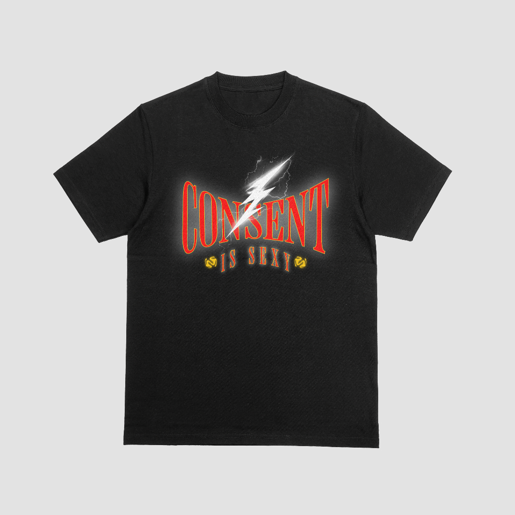 Graphic lightning t-shirt "consent is sexy"