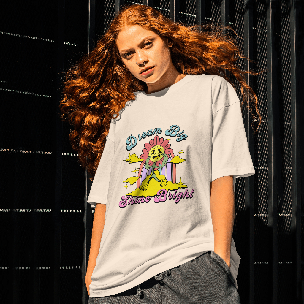 Graphic tee with sunflower motivational design