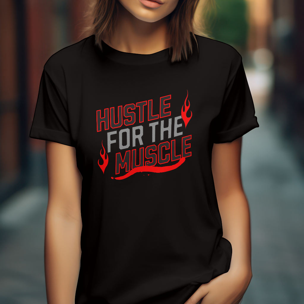 Yellow 'hustle for the muscle' t-shirt