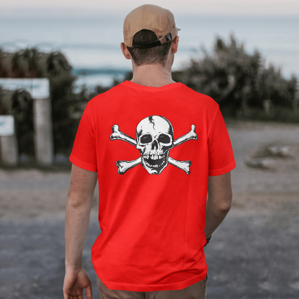 black & white skull and crossbones t-shirt