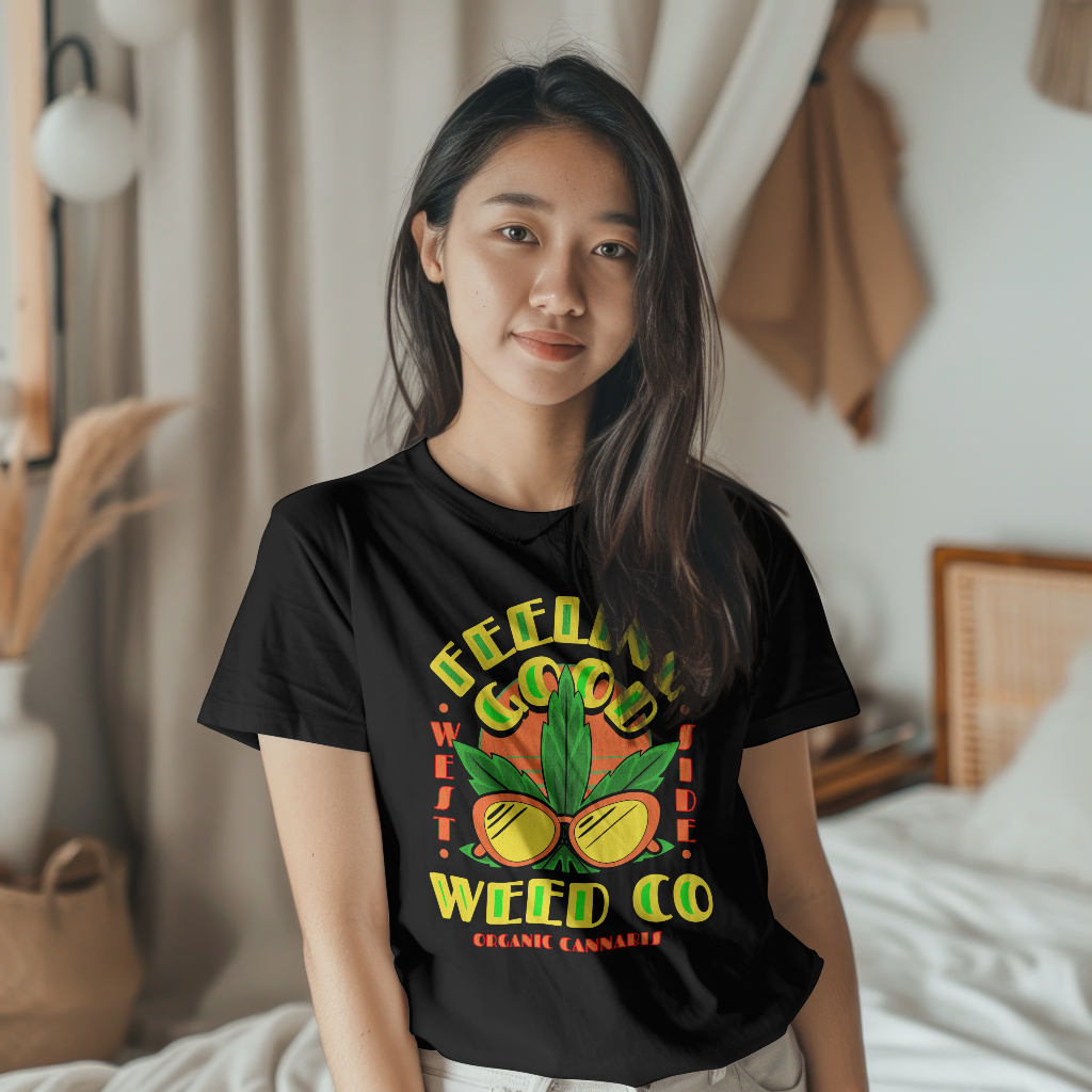 feeling good weed company front graphic t-shirt