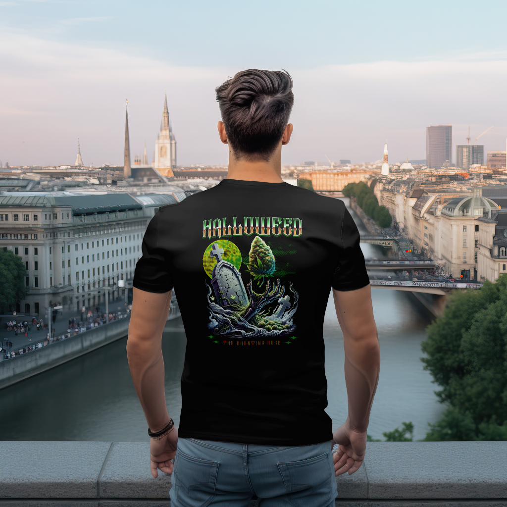 Hallowed t-shirt haunted herb rear design