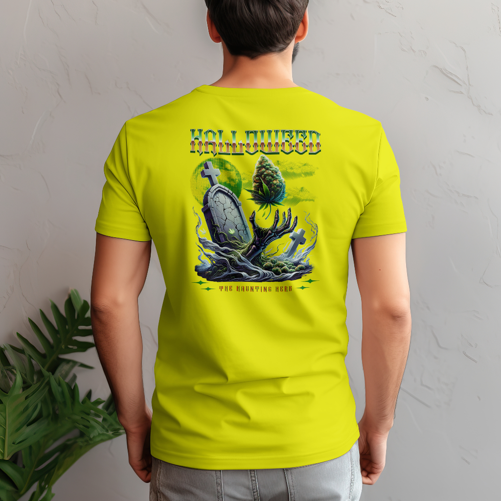 Hallowed t-shirt haunted herb rear design