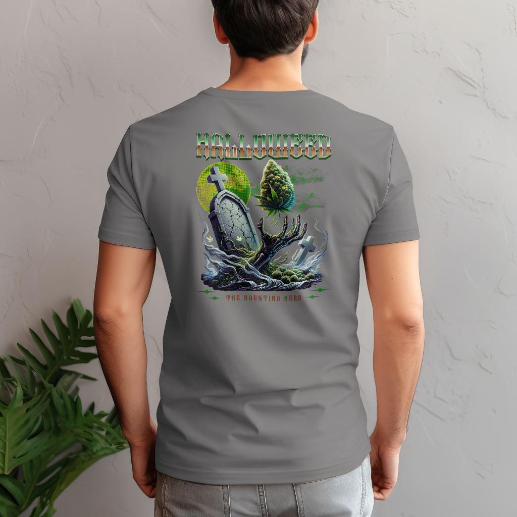 Hallowed t-shirt haunted herb rear design
