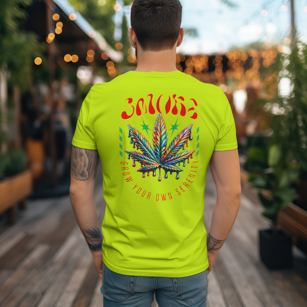 smoke grow your own Graphic t-shirt rear design