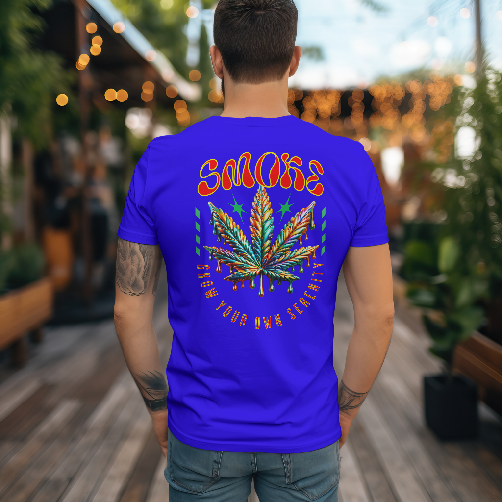 smoke grow your own Graphic t-shirt rear design