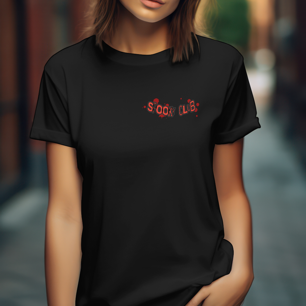 Halloween spooky club t-shirt rear design