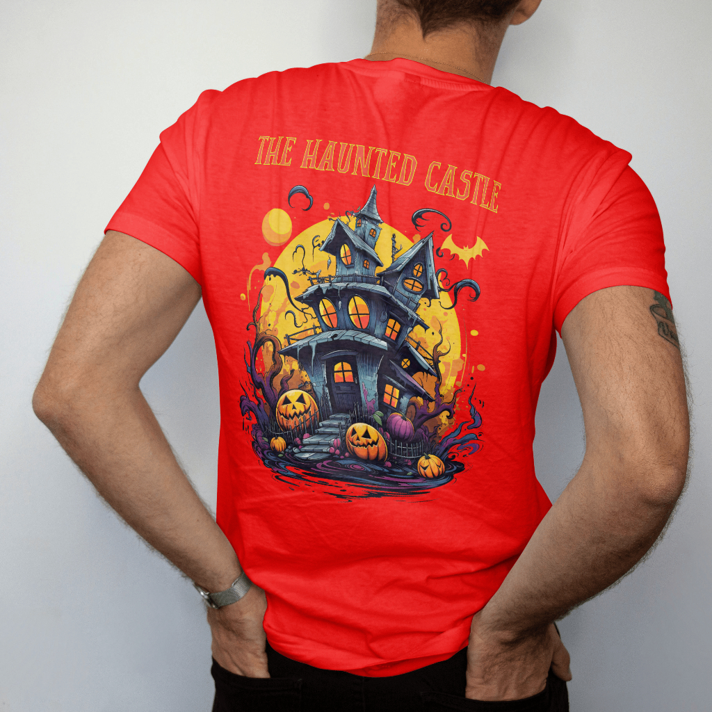 The sleepless night haunted castle t-shirt rear design