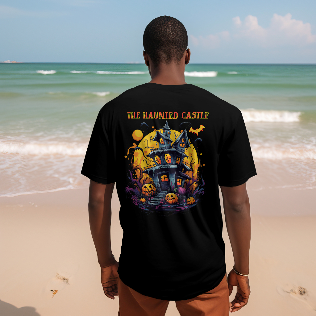 The sleepless night haunted castle t-shirt rear design