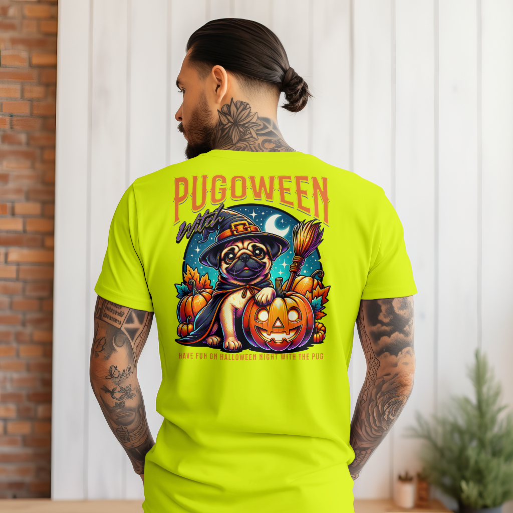 Pugoween t-shirt rear design