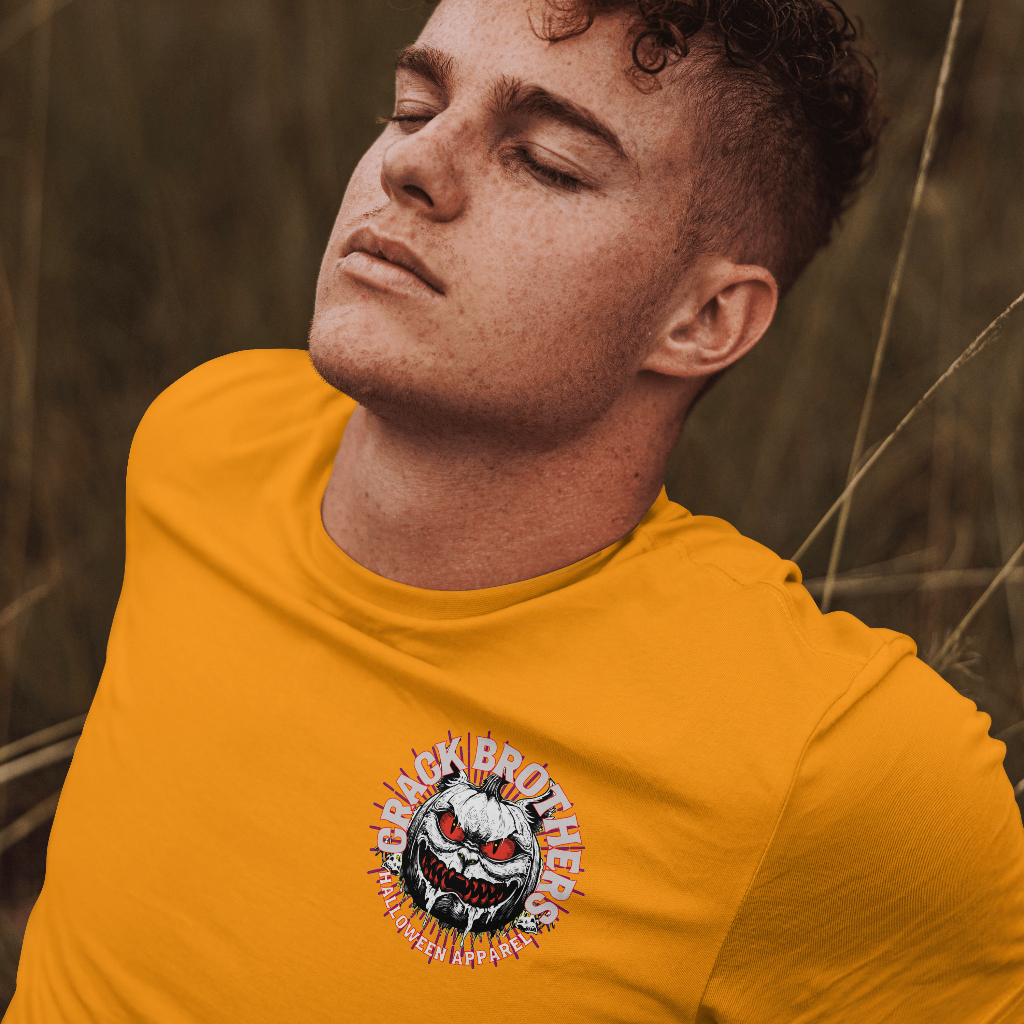 Halloween-themed t-shirt spooky groovy rear skull design