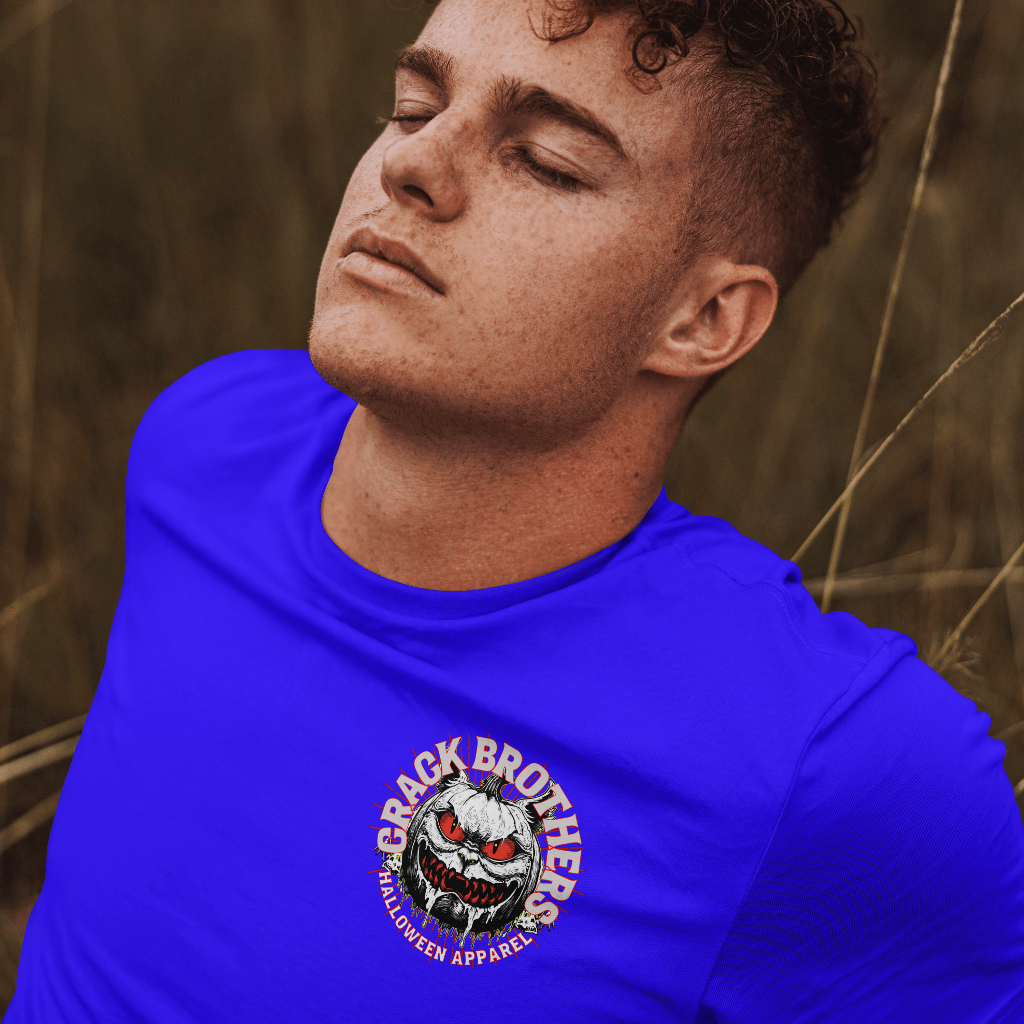 Halloween-themed t-shirt spooky groovy rear skull design