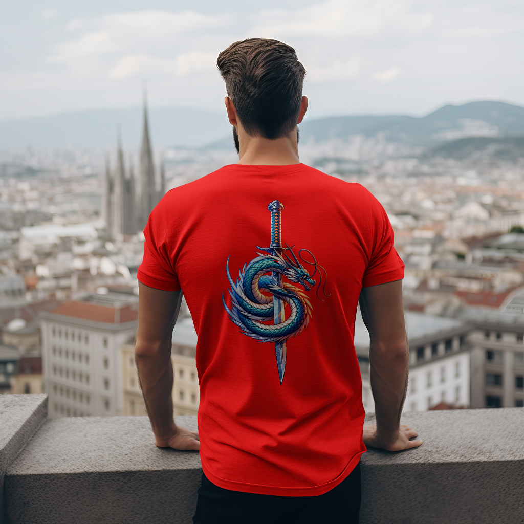 Dragon Sword T-Shirt rear design  