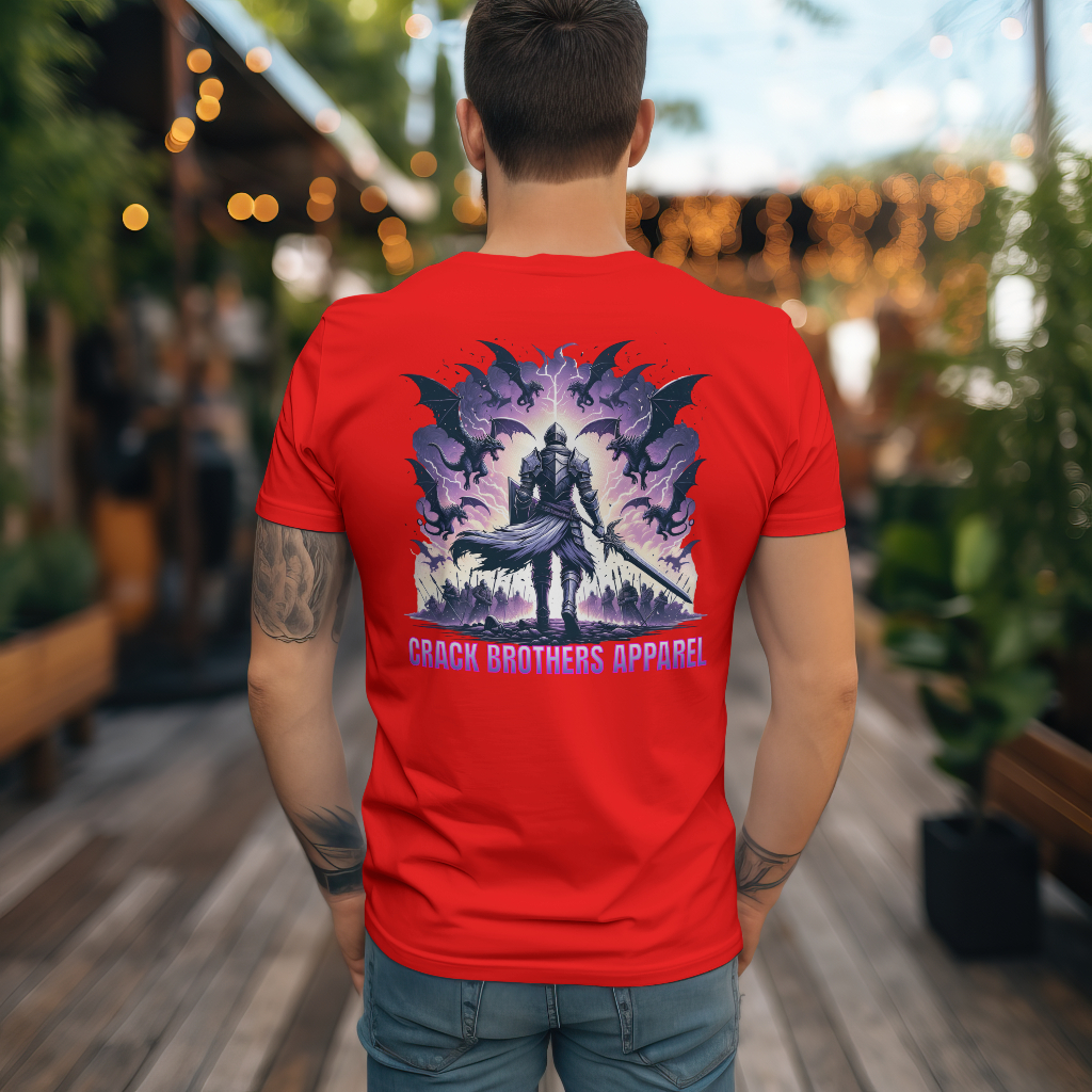 Graphic T-Shirt knight with triangle light behind