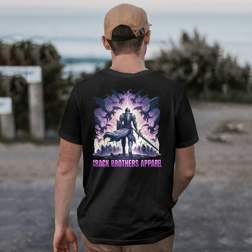Graphic T-Shirt knight with triangle light behind