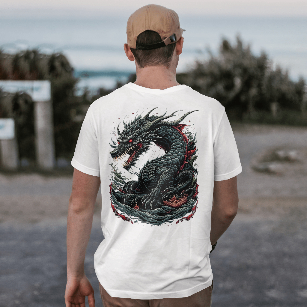 Mizuchi Dragon Graphic T-Shirt rear design