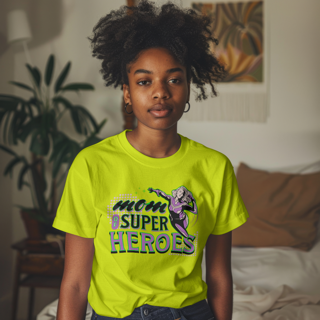 Mom Super Heroes T-shirt front design