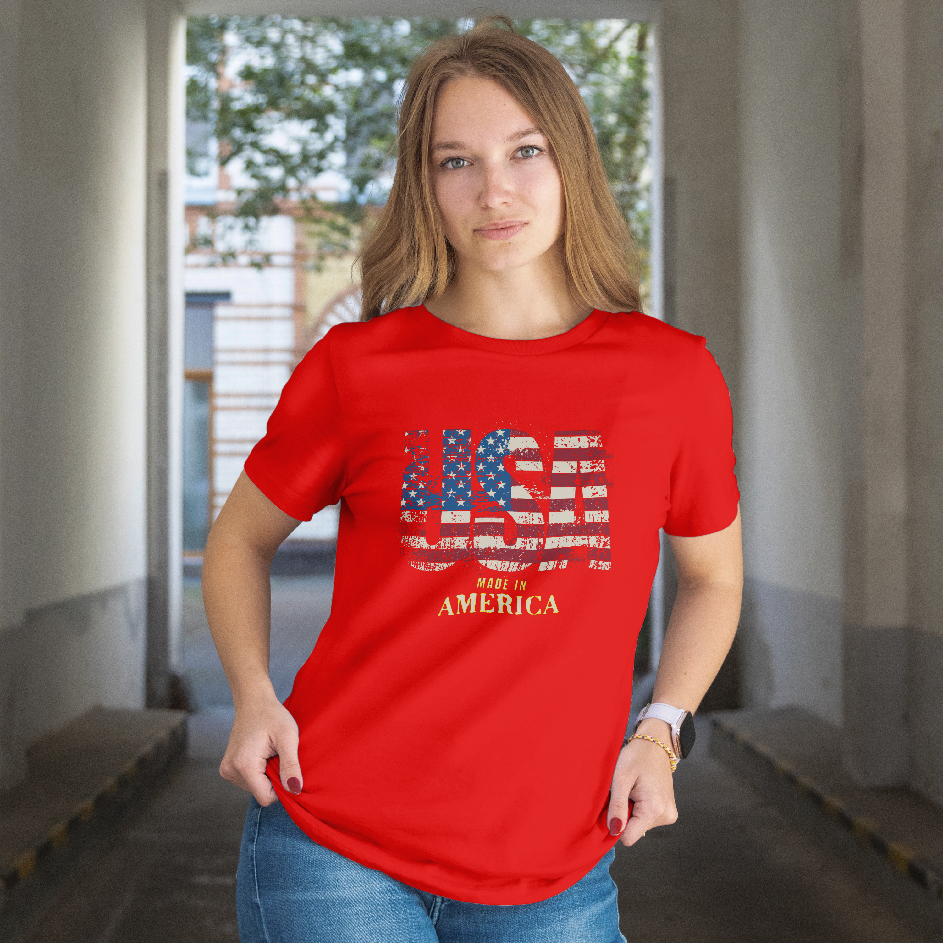 Yellow USA Flag T-Shirt
