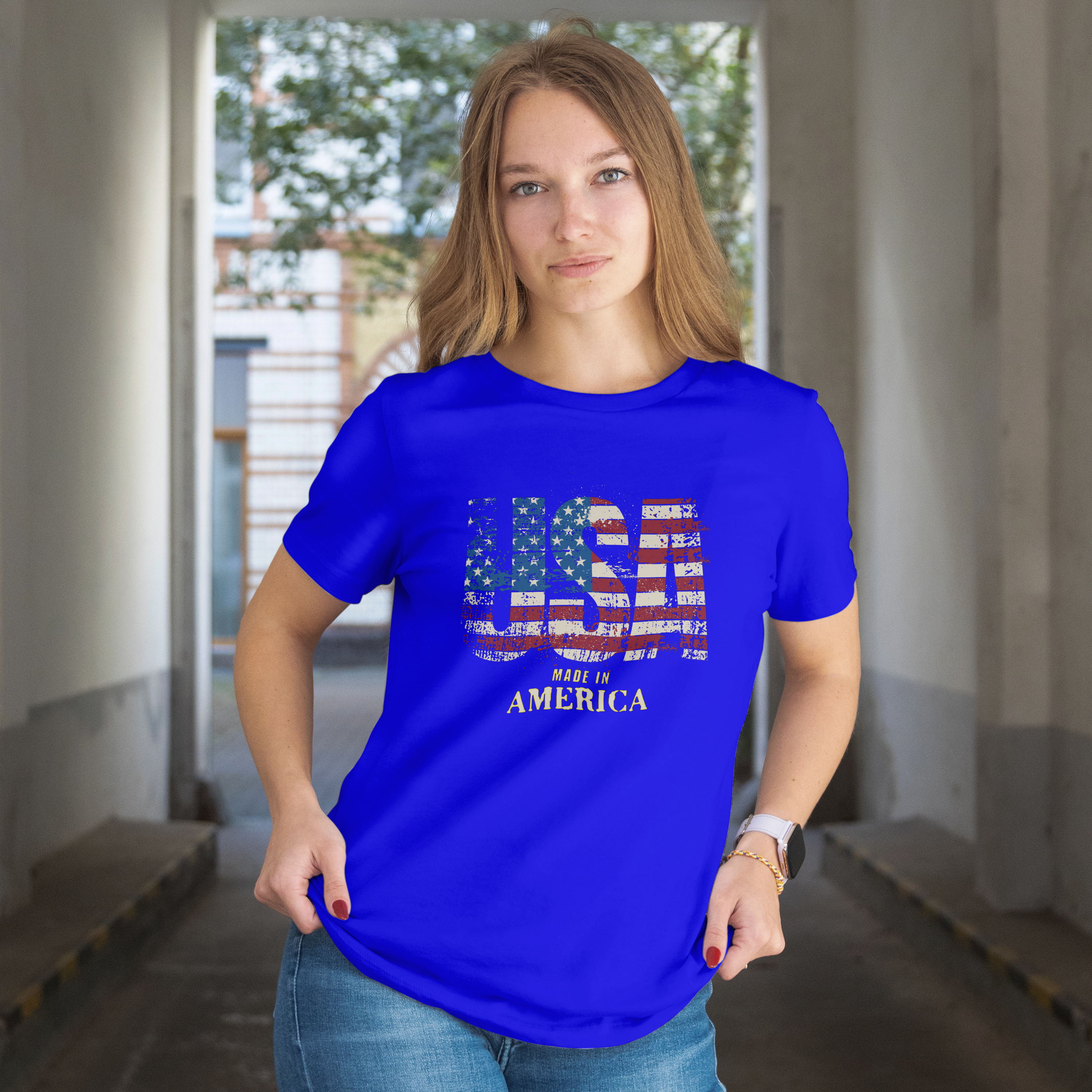 Yellow USA Flag T-Shirt