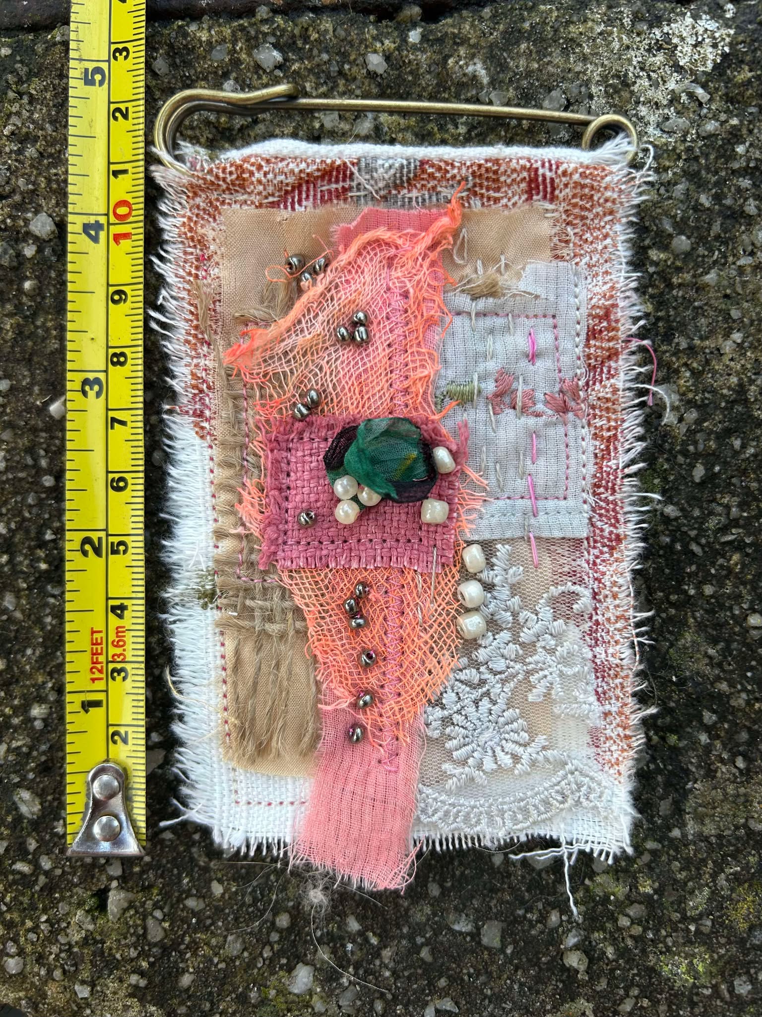 Textile Art Scarf/Hat/Bag/Lapel Pin