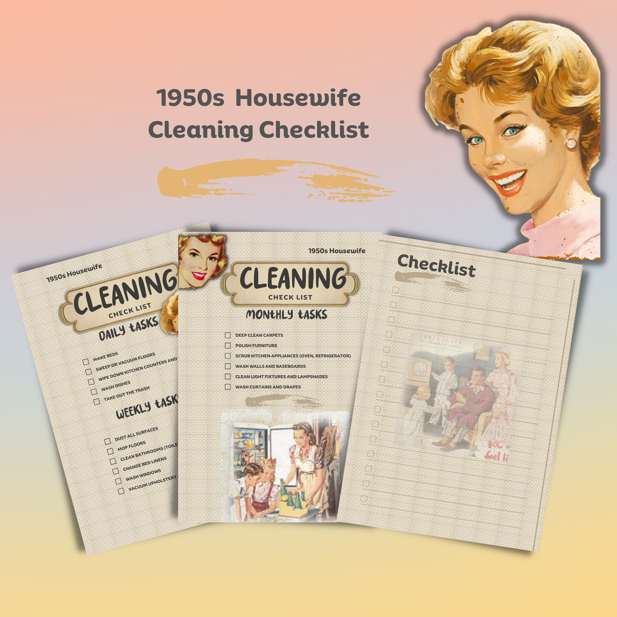 1950s Housewife Cleaning Checklist