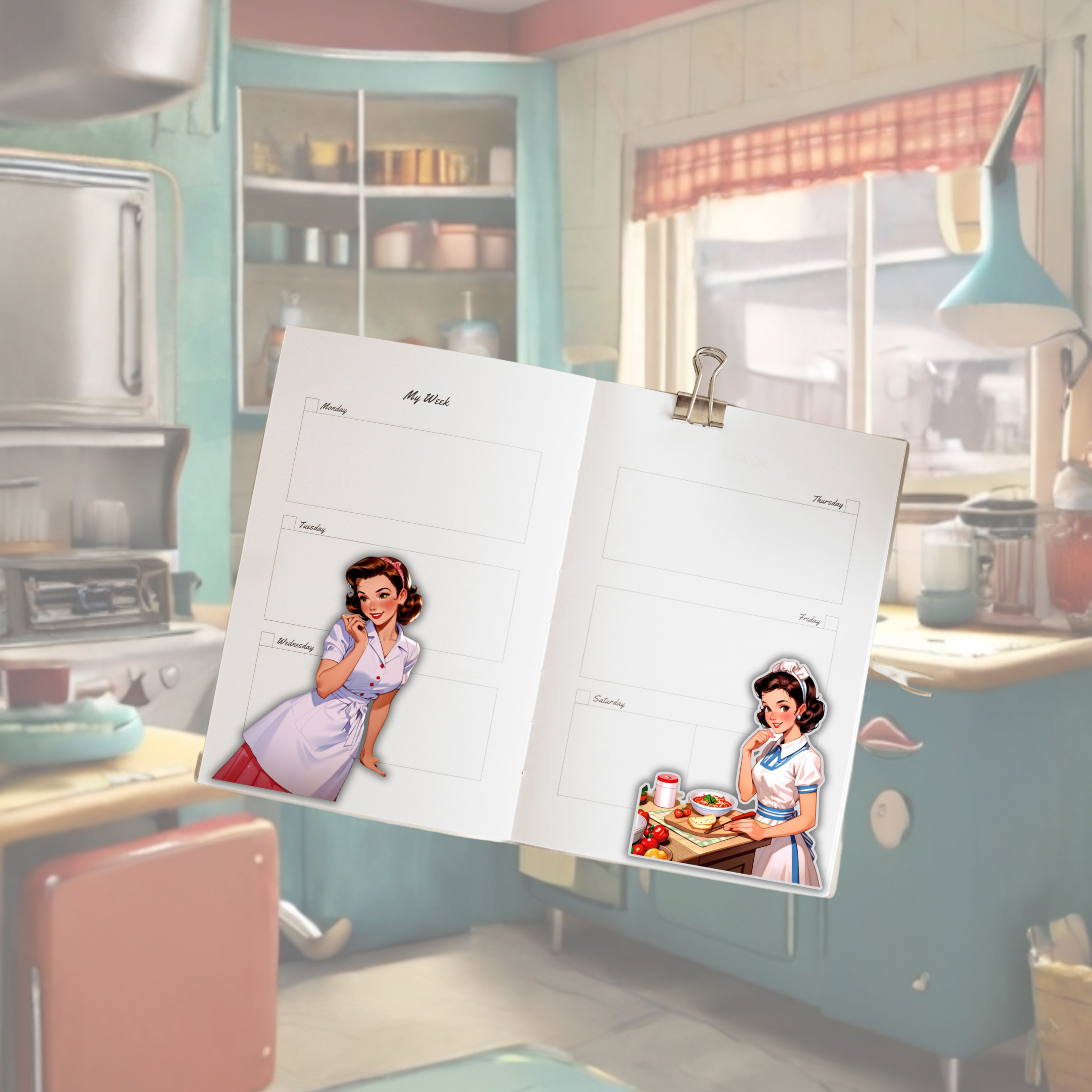 1950 Housewife Stickers for Planners 